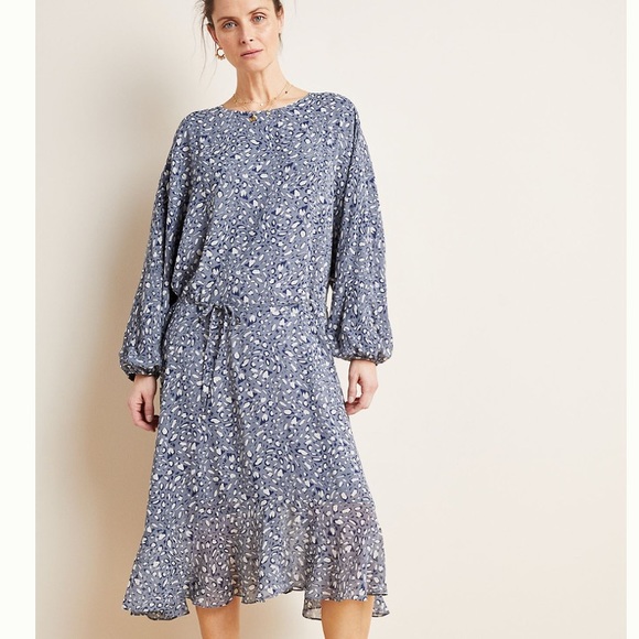anthropologie leopard print dress